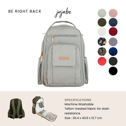 Jujube Be Right Back Diaper Bag - Tas Popok Perlengkapan Bayi Multifungsi