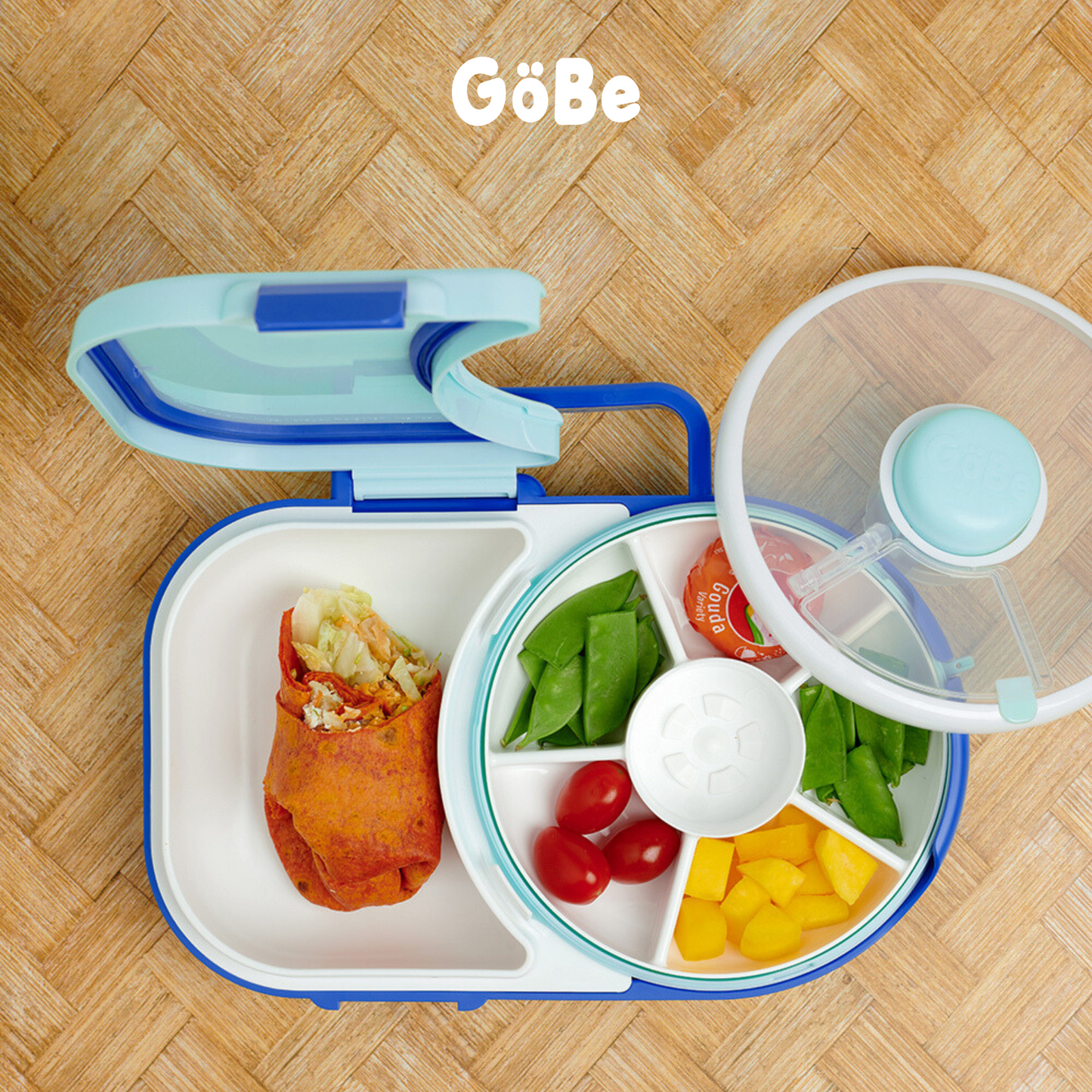 GoBe Kids Lunchbox with Original Snack Spinner - Kotak Bekal Putar - Kotak Camilan Anak - Tempat Camilan Anak Premium