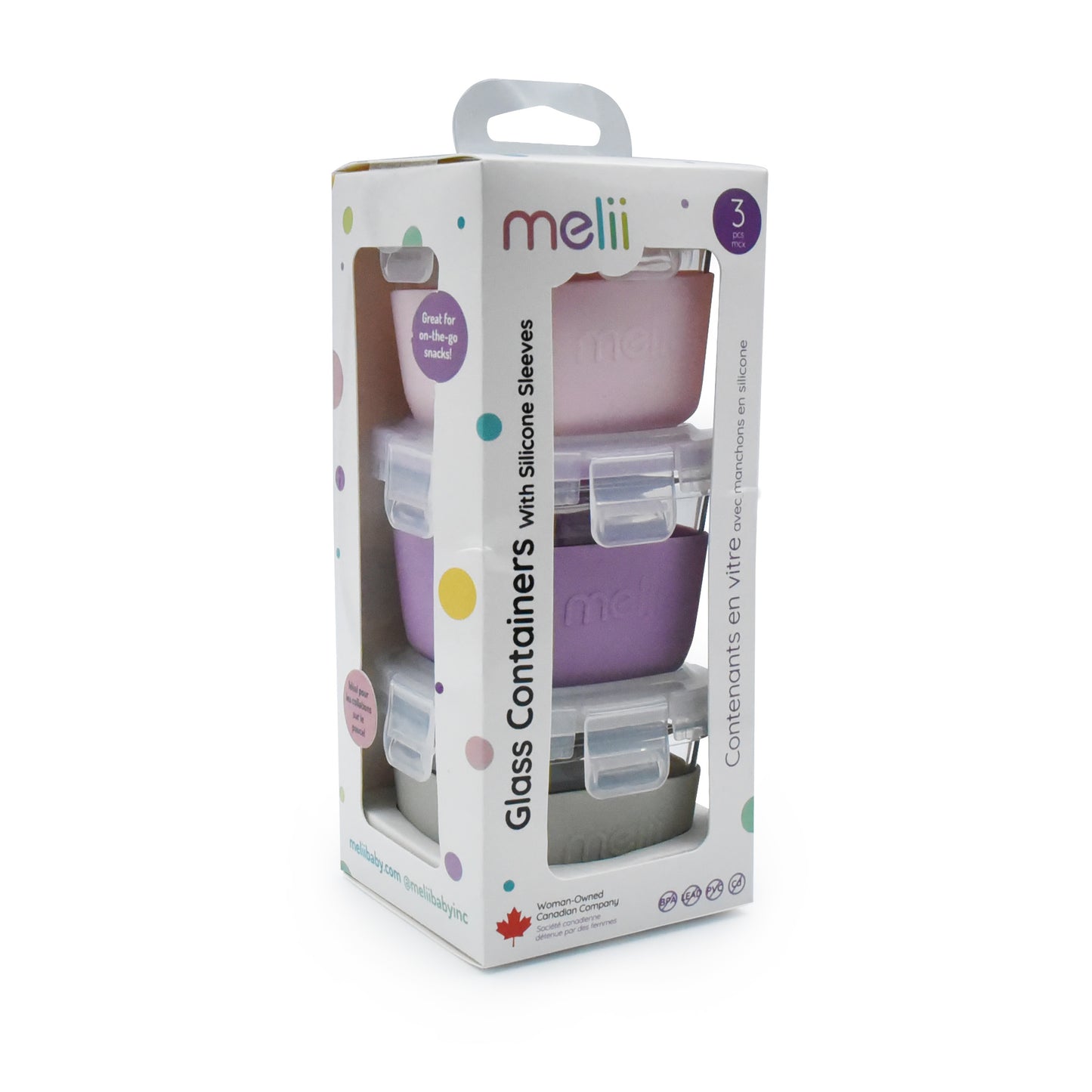 Melii Baby Glass Containers with sleeve - Wadah makanan kaca
