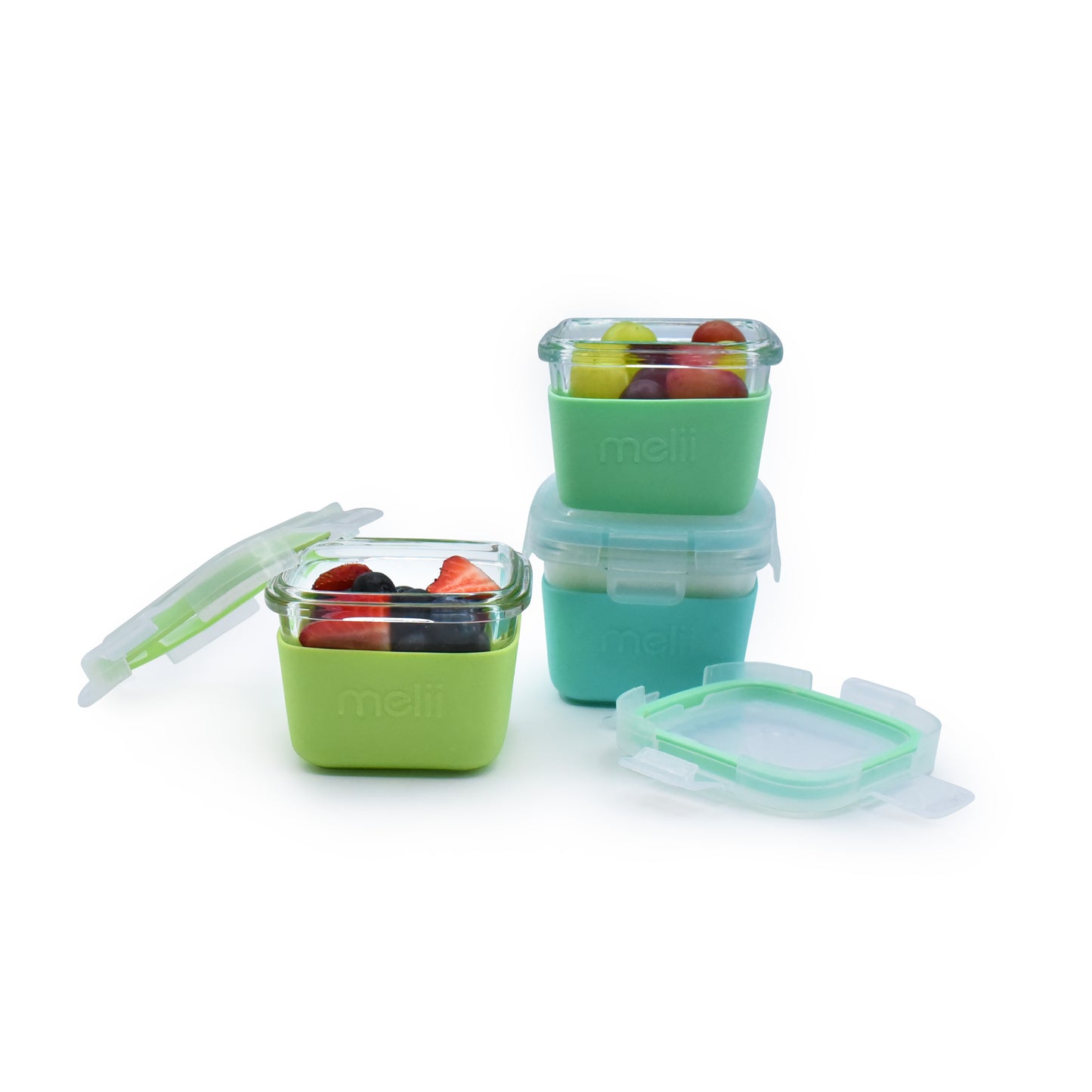 Melii Baby Glass Containers with sleeve - Wadah makanan kaca