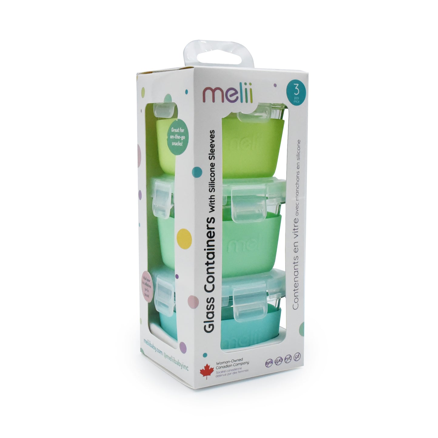 Melii Baby Glass Containers with sleeve - Wadah makanan kaca
