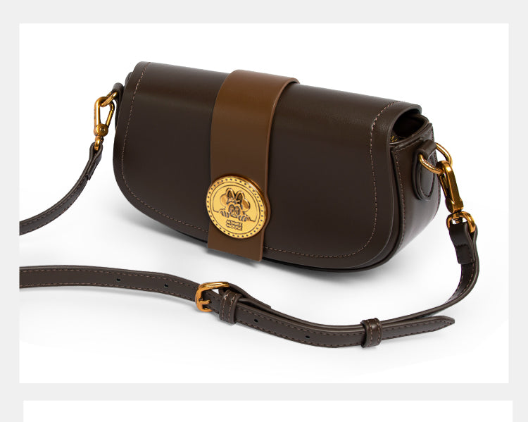 Mesuca Licensed Minnie Shoulder Bags - Tas Selempang Disney Premium Dark Brown