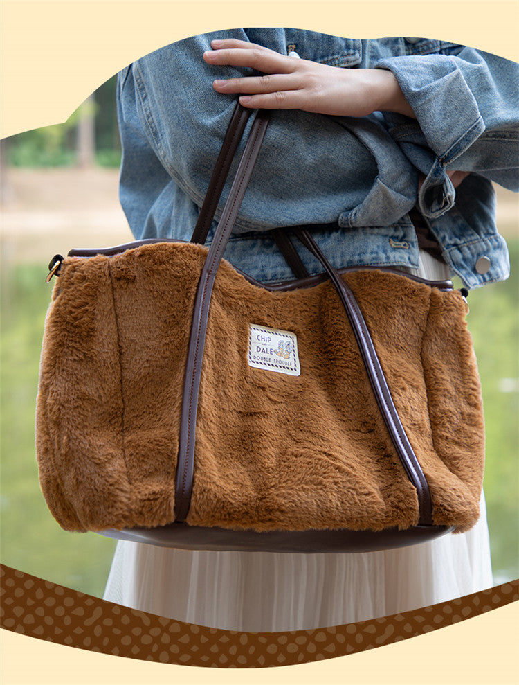 Mesuca Chip & Dale Plush Tote Bag - Tas Selempang Disney Premium
