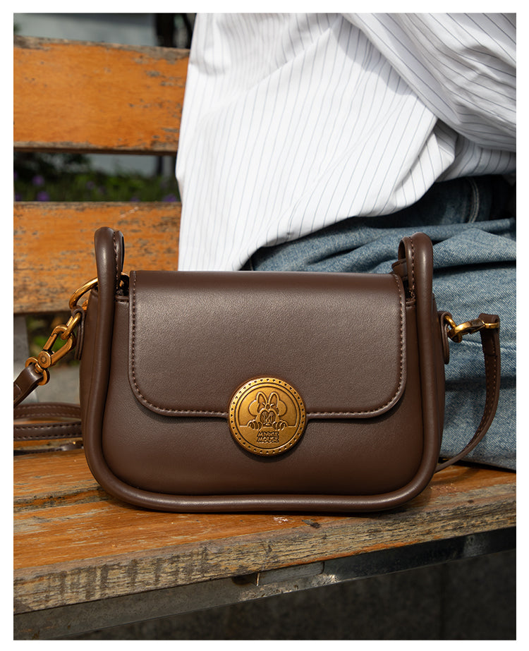 Mesuca Disney Minnie Shoulder Bags Dark Brown - Tas Selempang Disney Premium