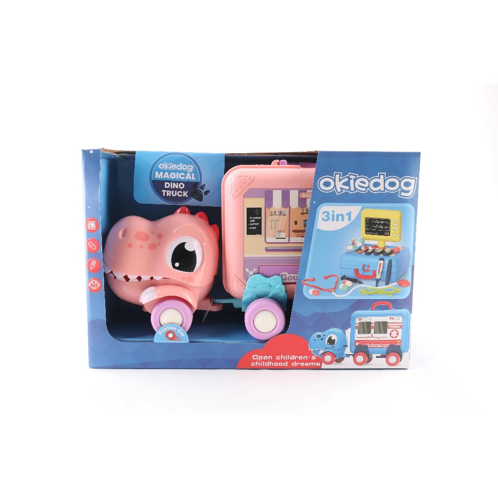 Okiedog Magical Dino Truck Playhouse - Mainan Bongkar Pasang Edukasi Anak