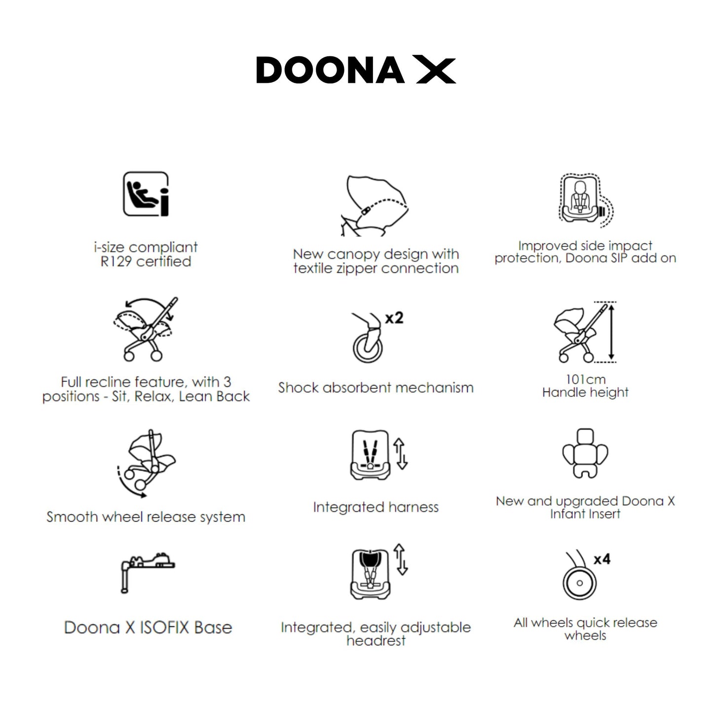 Doona X 2in1 Car Seat and Stroller - Kereta Dorong Bayi Premium & Nyaman