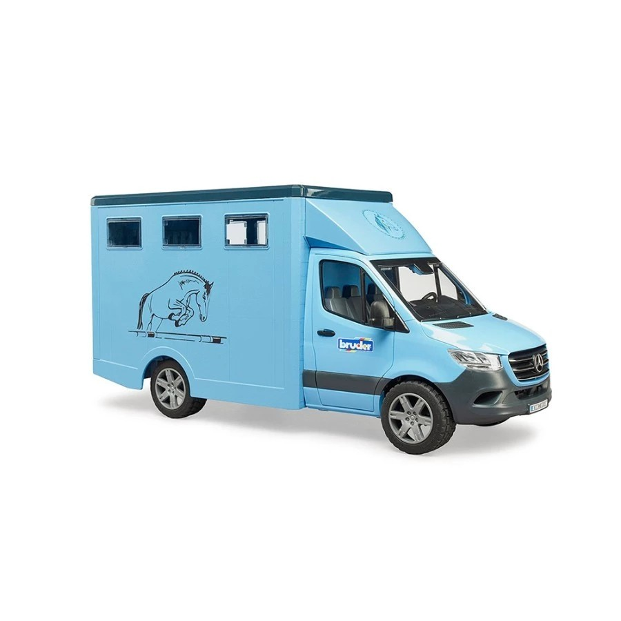 Bruder 2674 Sprinter Animal Transporter with 1 Horse - Mainan Miniatur Mobil Pengangkut Kuda