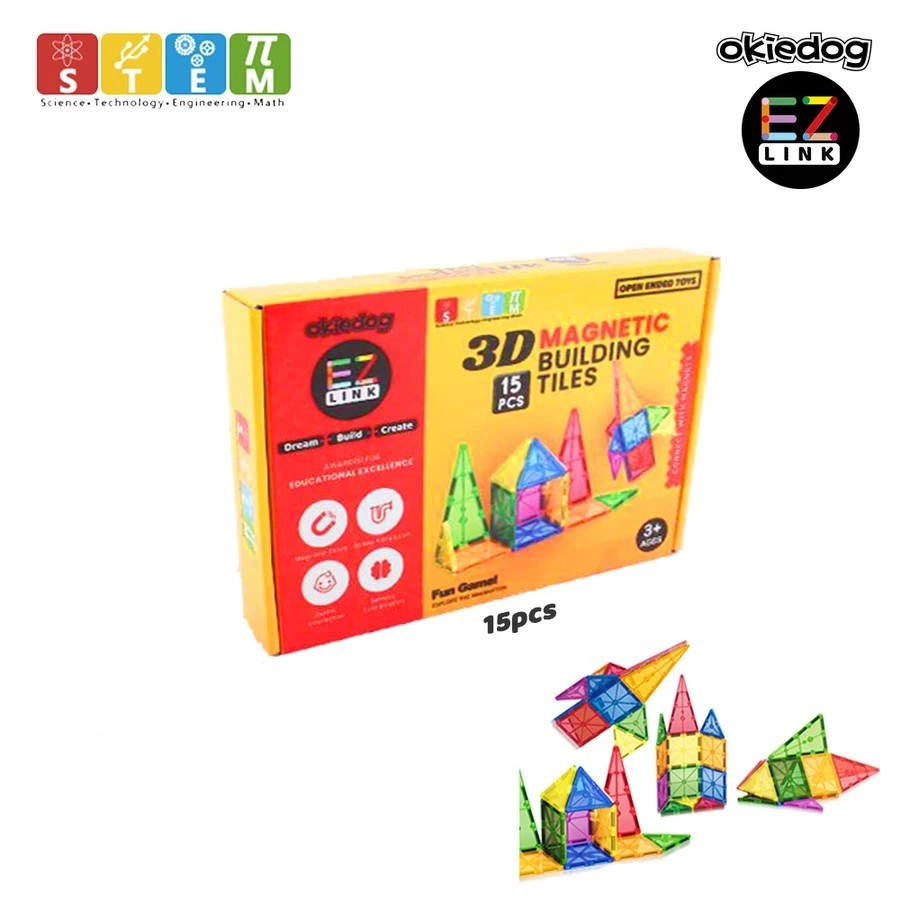 Okiedog Ezlink 3D Magnetic Building Tiles