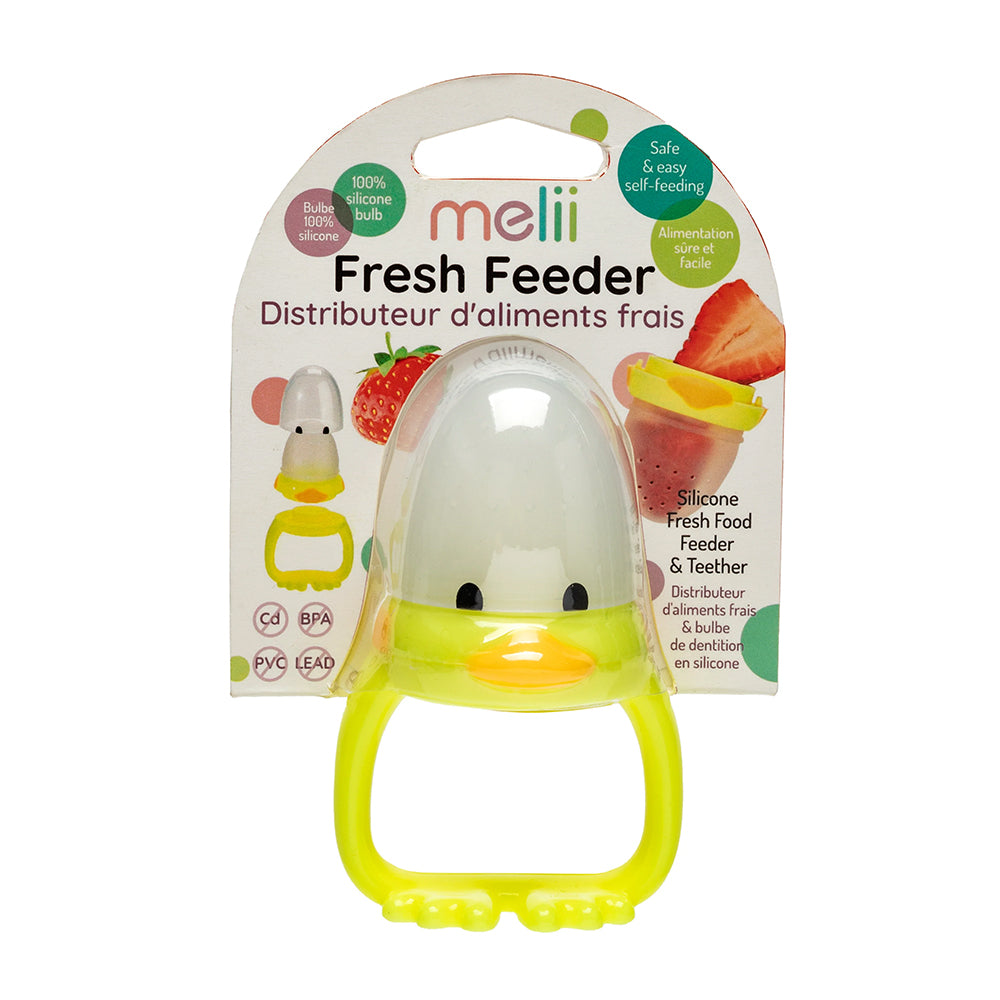 Melii Baby Silicone Duck Fresh Food Feeder and Teether - Dot buah - Dot mpasi