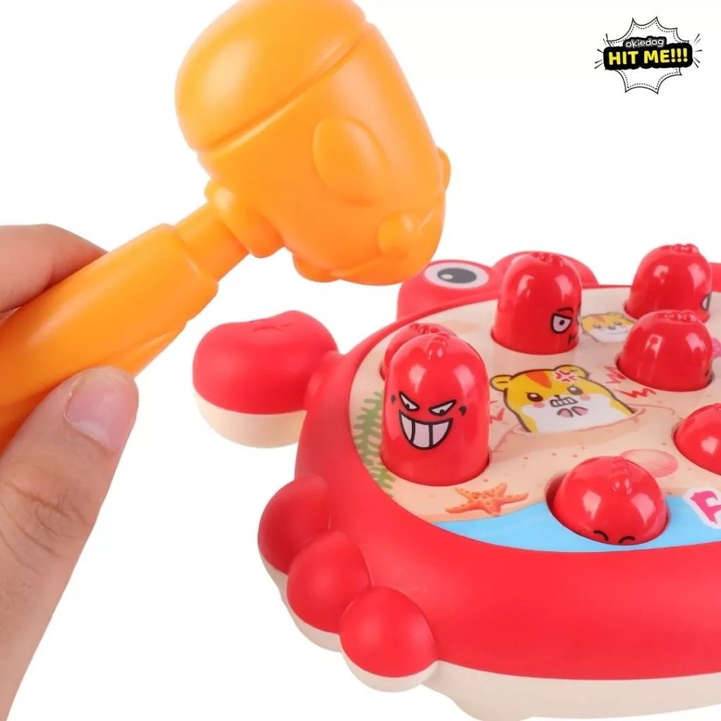 Okiedog Hit Me Giant Crab - Mainan Pukul Palu Hewan Kepiting Lucu