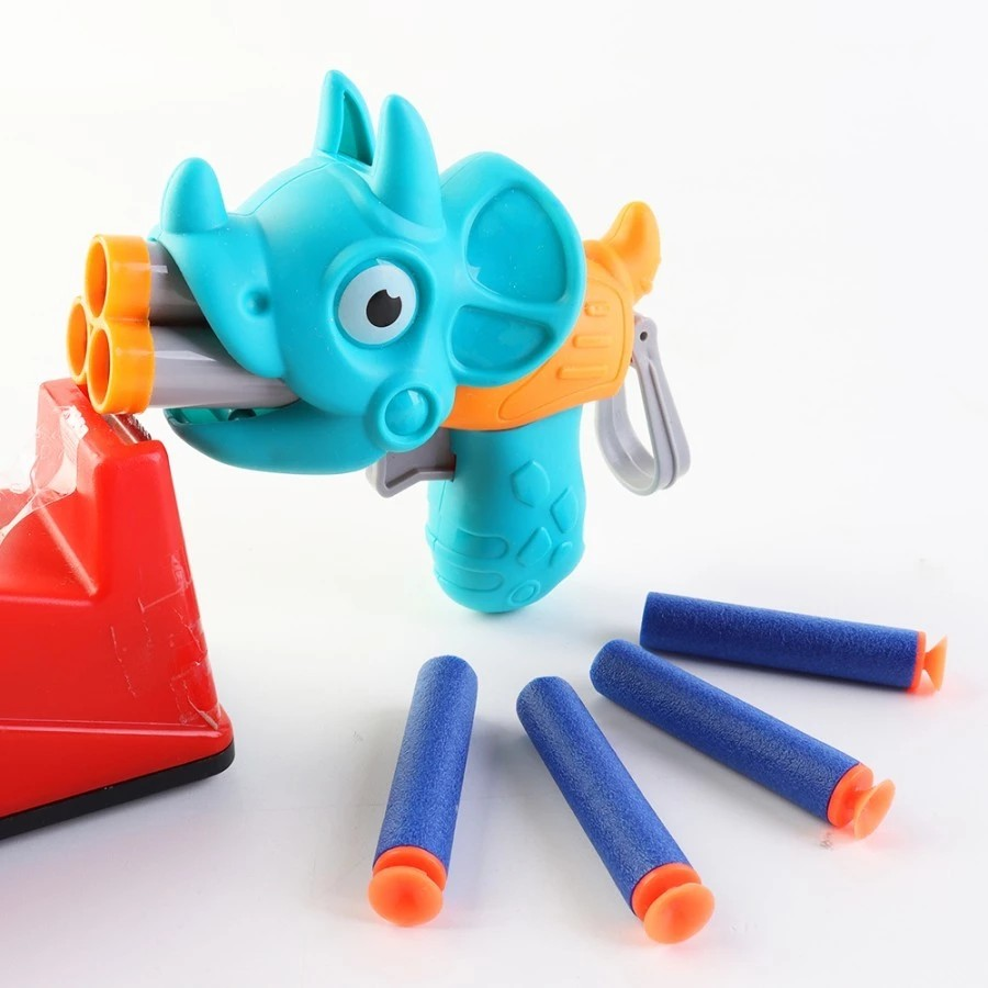 Okiedog Triangle Dragon Three Hole Soft Bullet Gun - Mainan Tembakan Anak Karakter Naga