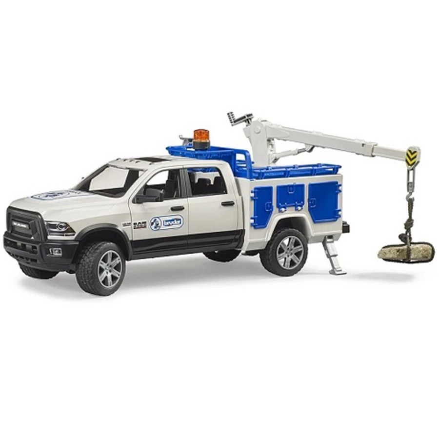 Bruder 2509 RAM 2500 Service Truck with Rotating Beacon - Mainan Miniatur Truk Servis