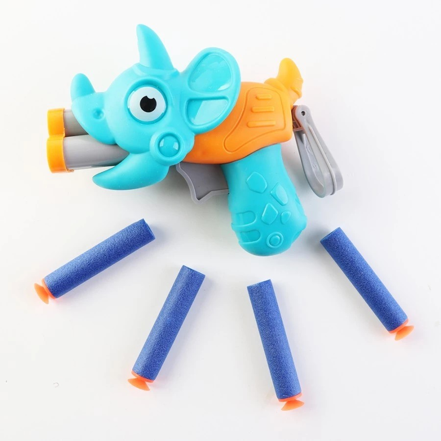 Okiedog Triangle Dragon Three Hole Soft Bullet Gun - Mainan Tembakan Anak Karakter Naga