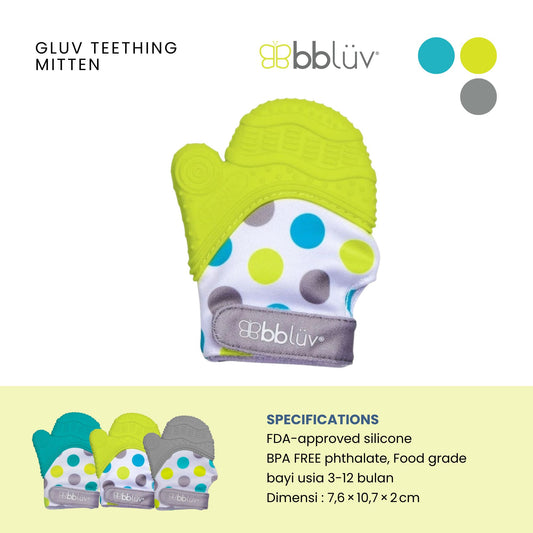 Bbluv Gluv Teething Mitten - Sarung Tangan Gigit untuk Meredakan Nyeri Gigi