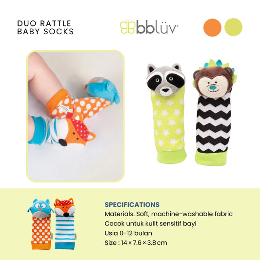 BBLUV Duo Rattle Baby Socks - Kaos Kaki dan Mainan Bayi