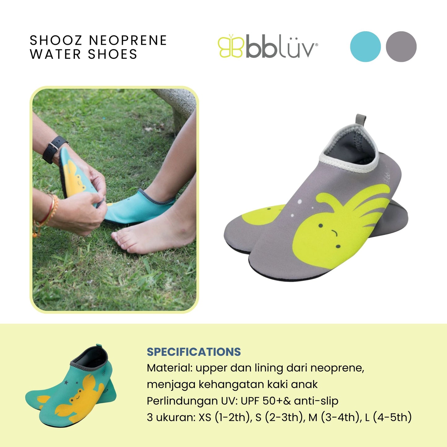 Bbluv Shooz Neoprene Water Shoes - Sepatu Air untuk Renang atau Pantai