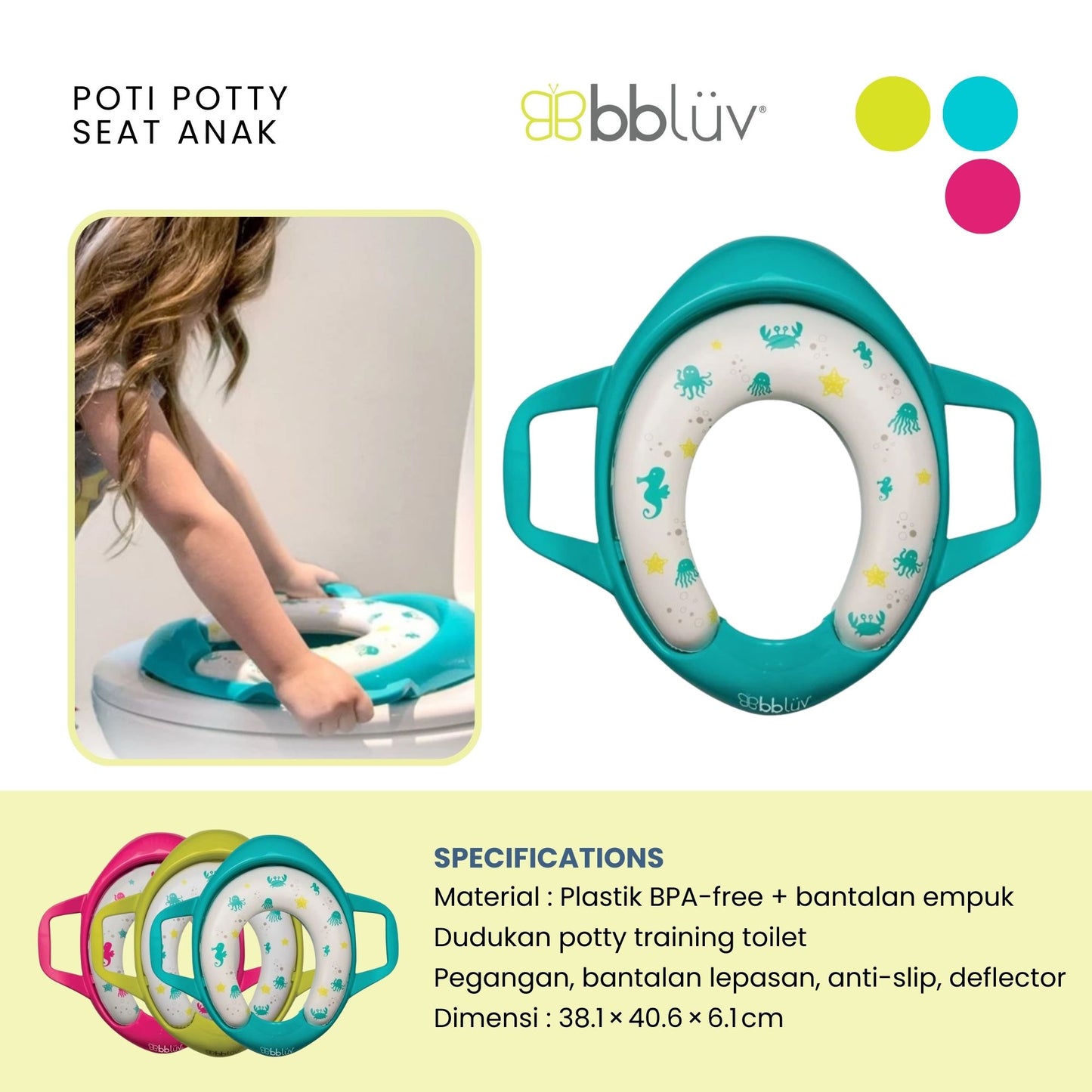 Bbluv Poti Potty Seat Anak - Warna Menarik