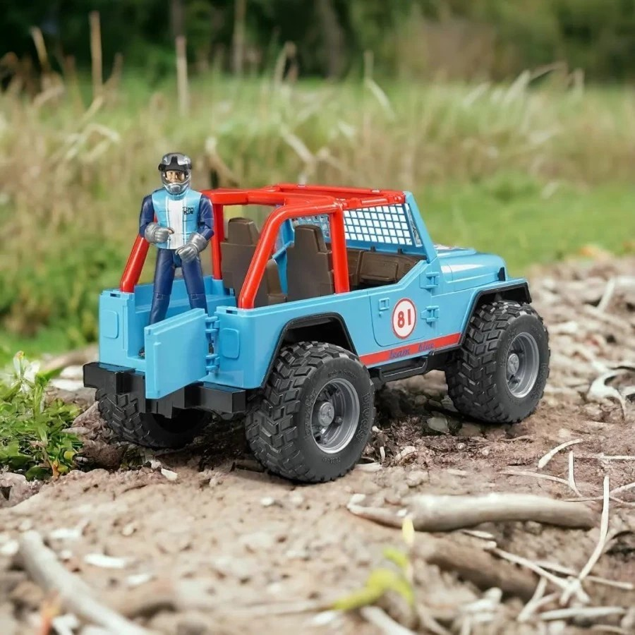 Bruder 2541 Jeep Cross Country Racer Blue with Driver - Mainan Miniatur Mobil Balap & Pengemudi