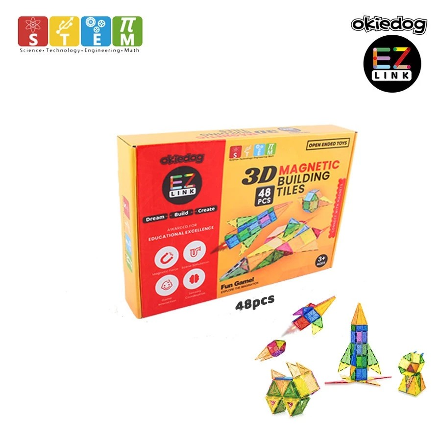 Okiedog Ezlink 3D Magnetic Building Tiles