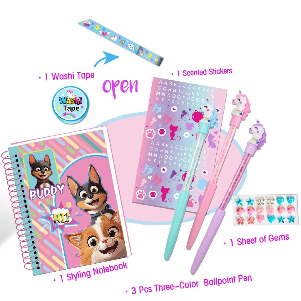 Tokidas Cute Notebook Journal Set (Big Size) - Buku Catatan Aesthetic Diary/Buku Tulis Sekolah Anak