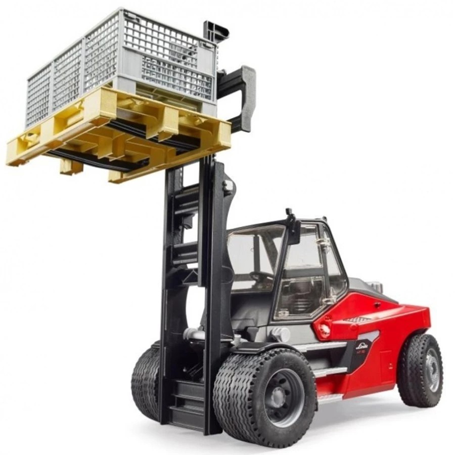 Bruder 2513 Linde HT160D Forklift Pallet & 3 Pallet - Mainan Miniatur Truk Pengangkut