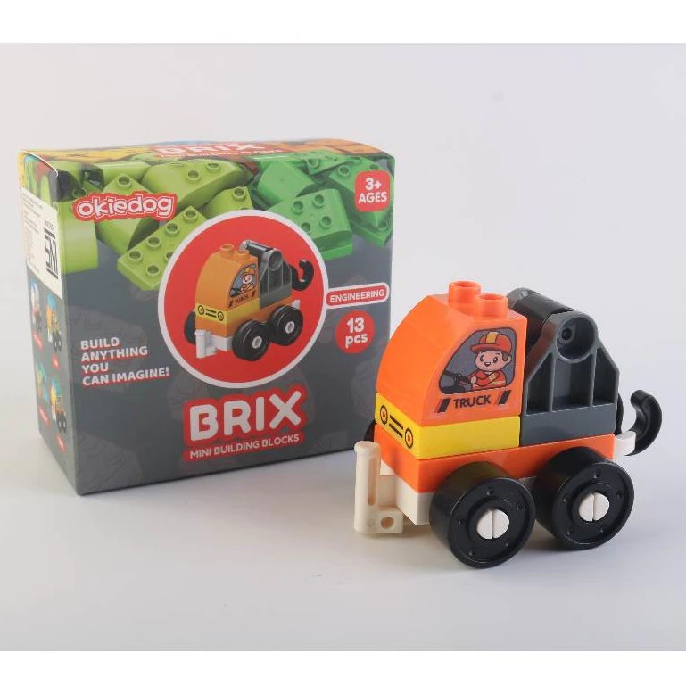 Okiedog Brix Racing Car 13pcs - Mainan DIY Balok Susun Puzzle - Mainan Bongkar Pasang Anak Murah