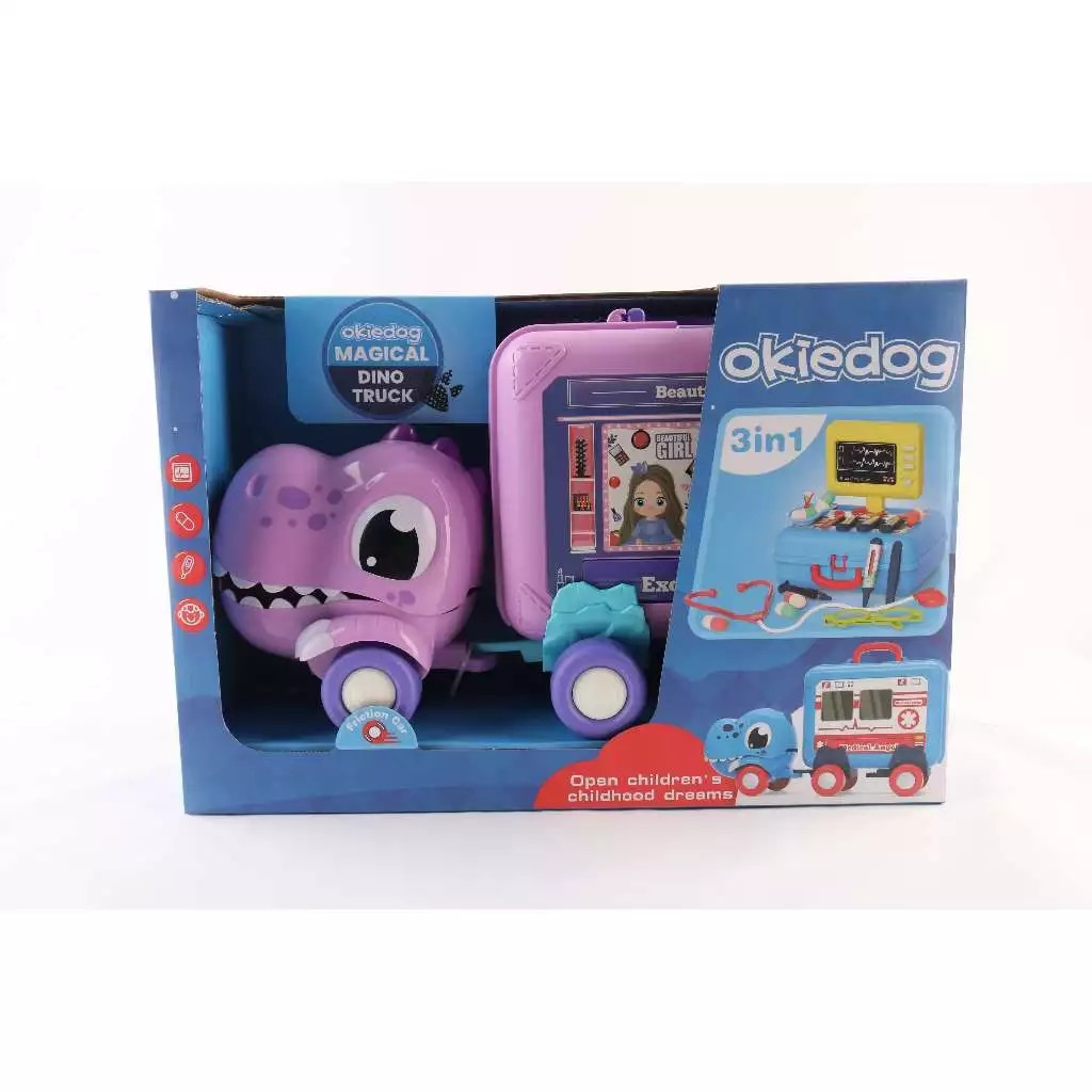 Okiedog Magical Dino Truck Playhouse - Mainan Bongkar Pasang Edukasi Anak