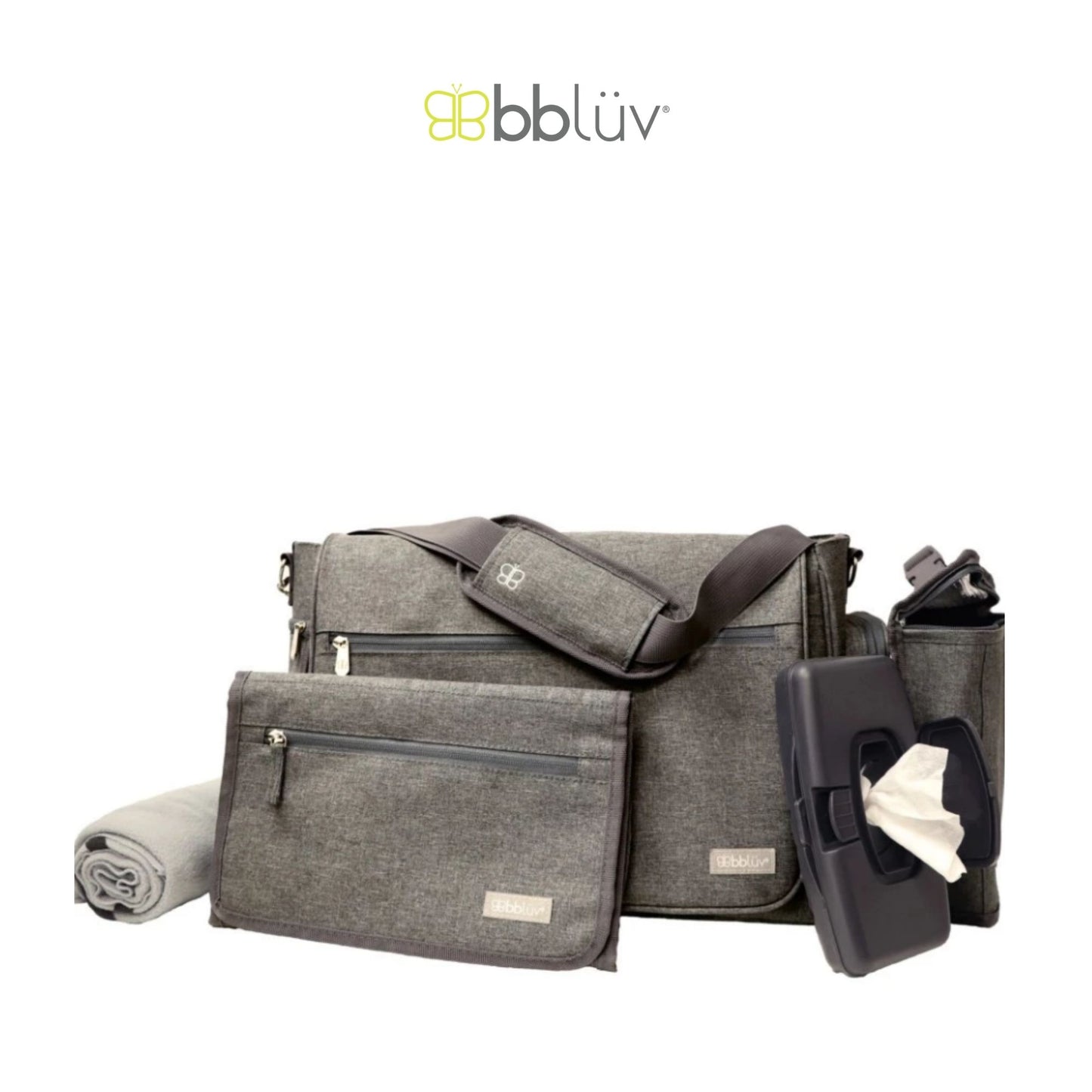 Bbluv Ultra Bag Grey Diaper Bag - Tas Perlengkapan Bayi - Tas Popok