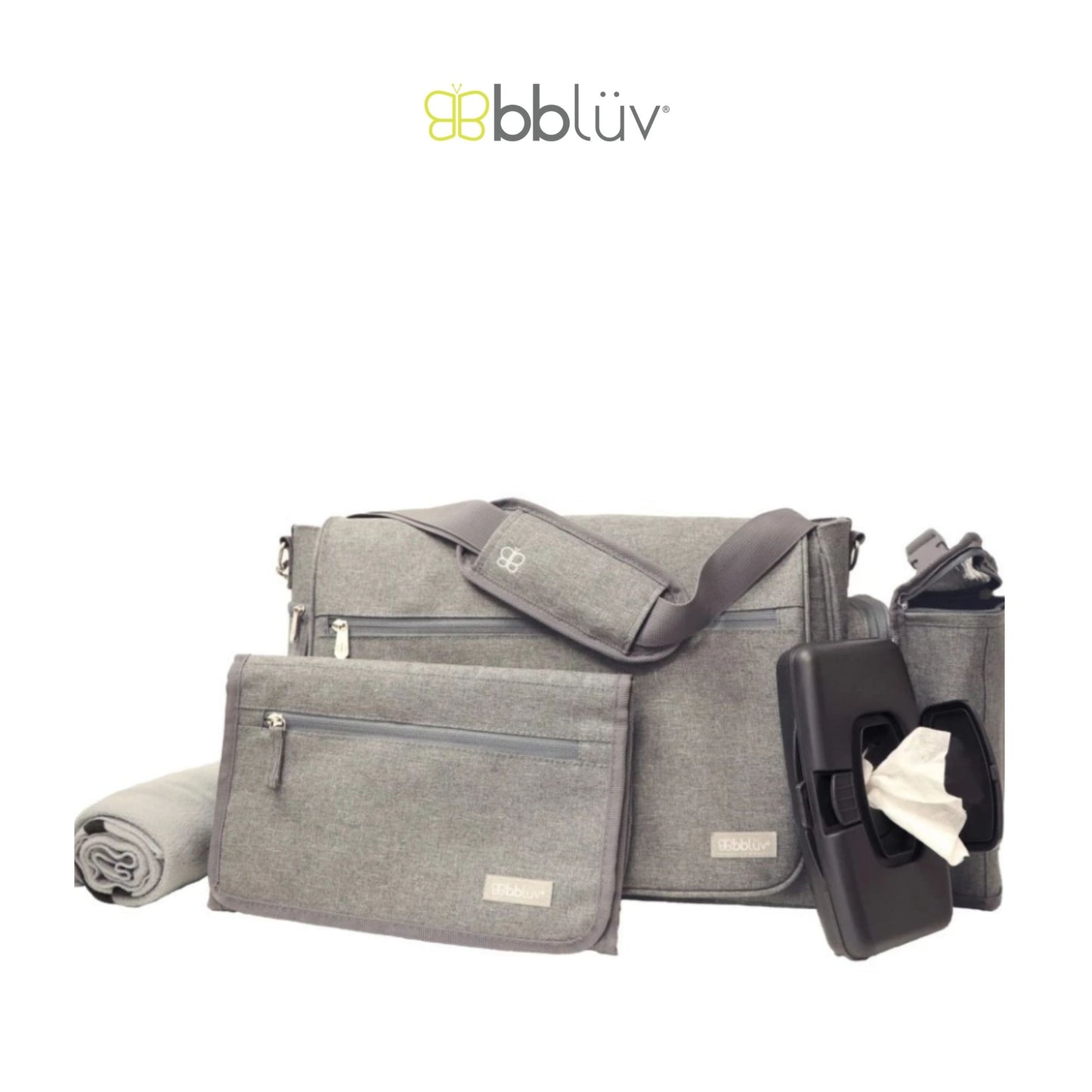 Bbluv Ultra Bag Grey Diaper Bag - Tas Perlengkapan Bayi - Tas Popok