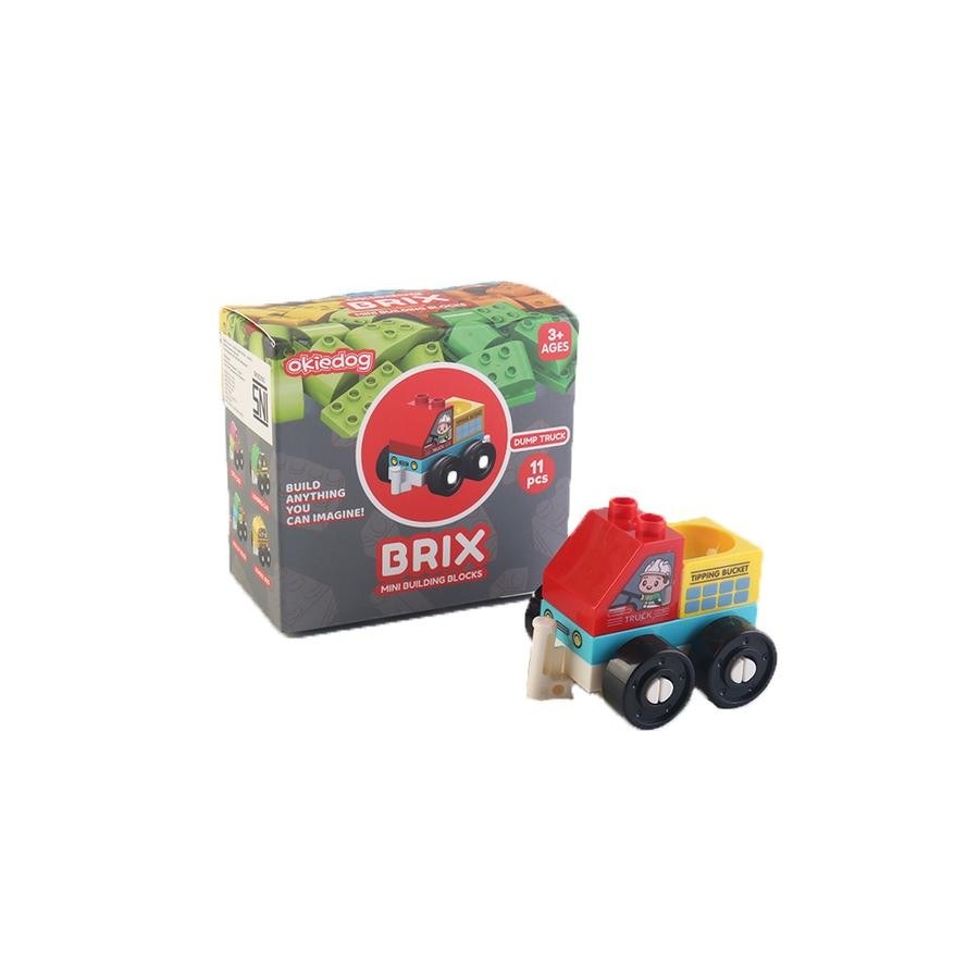 Okiedog Brix Road Rescue Truck Car 11pcs - Mainan DIY Balok Susun Puzzle