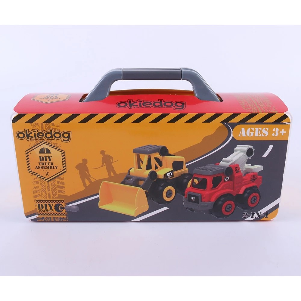 Okiedog DIY Truck Assembly Bulldozer with Koper - Mainan Bongkar Pasang Anak SNI