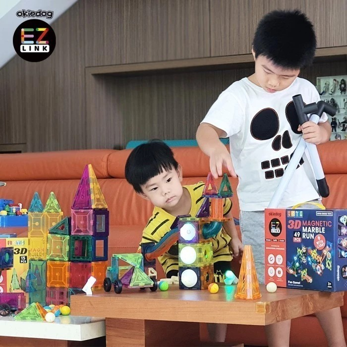 Okiedog Ezlink 3D Magnetic Marble Run with Light