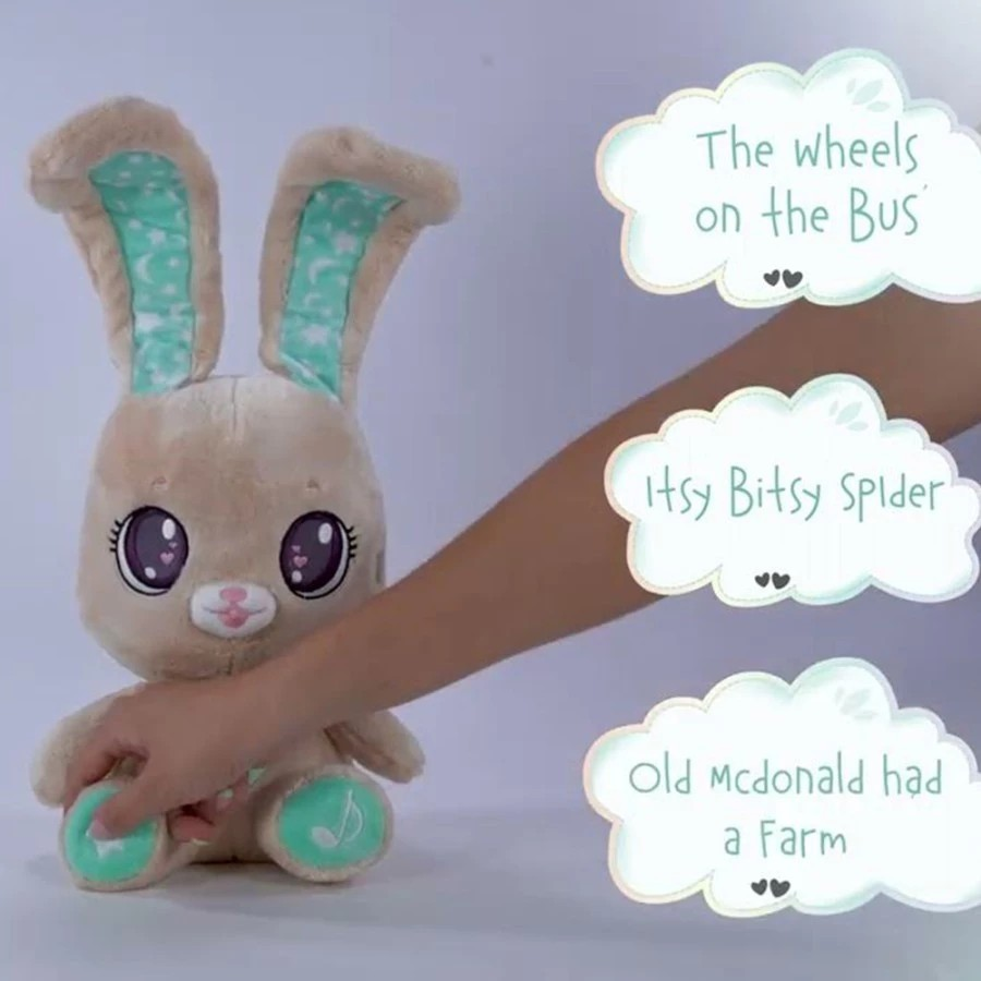 Peekapets Interaktive Bunny Plush (Sound & Light) - Mainan Anak Boneka Kelinci dengan Efek Suara & Lampu