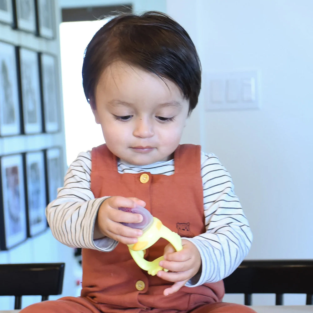 Melii Baby Silicone Duck Fresh Food Feeder and Teether - Dot buah - Dot mpasi