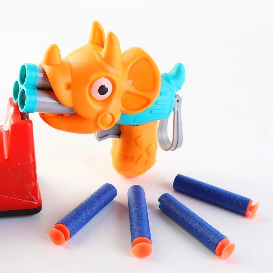 Okiedog Triangle Dragon Three Hole Soft Bullet Gun - Mainan Tembakan Anak Karakter Naga