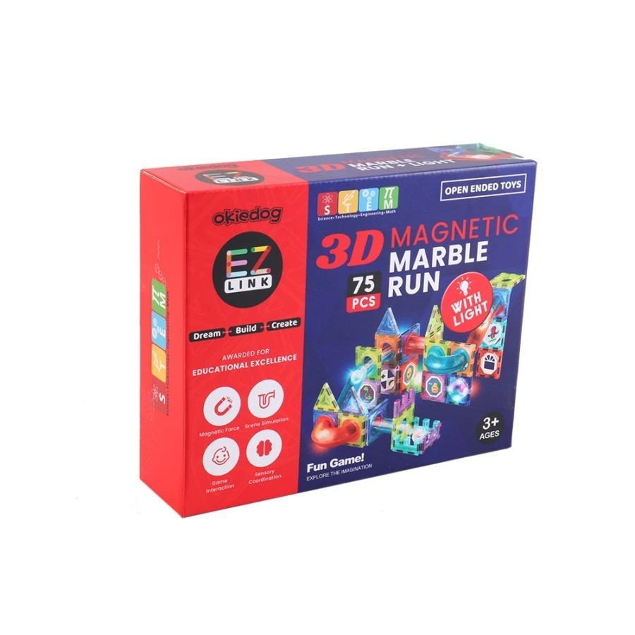 Okiedog Ezlink 3D Magnetic Marble Run with Light