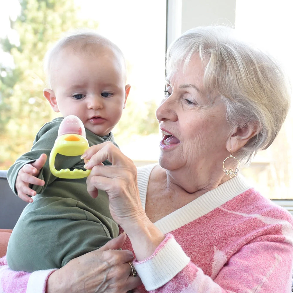 Melii Baby Silicone Duck Fresh Food Feeder and Teether - Dot buah - Dot mpasi