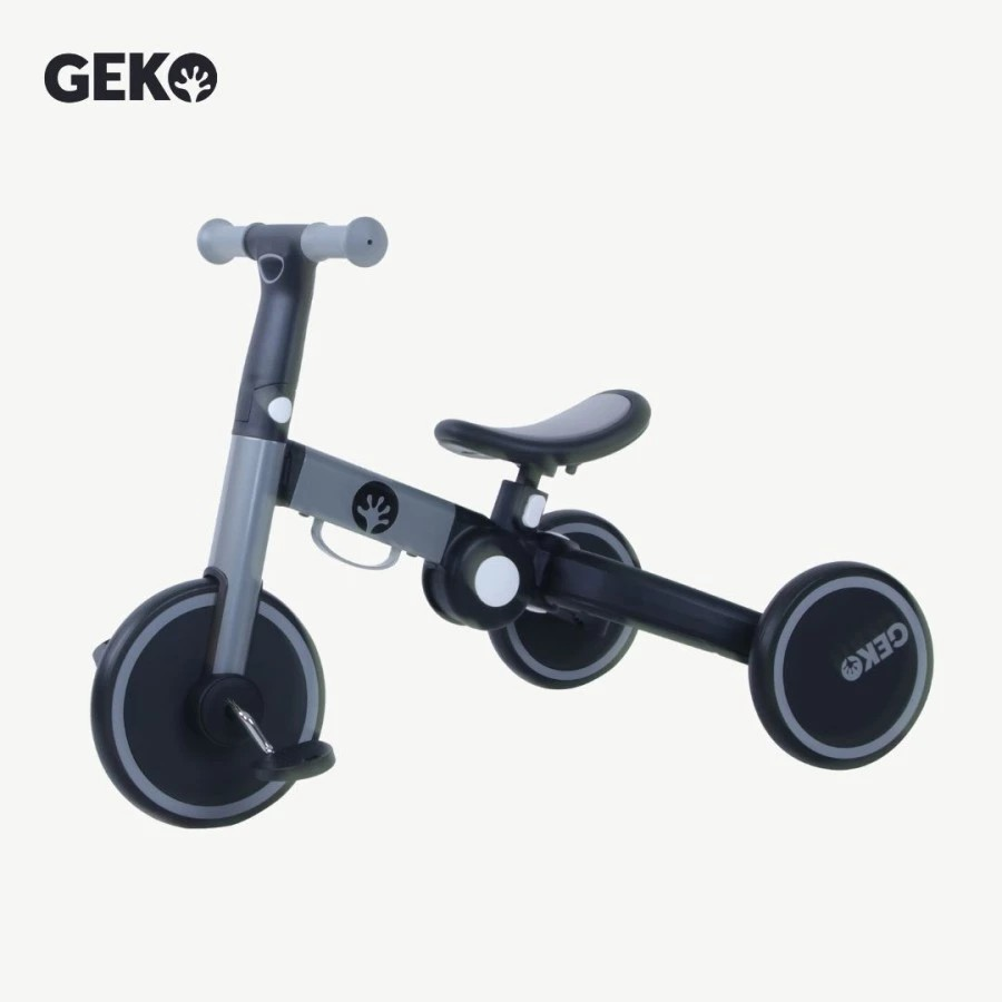 Geko 5in1 Compact Folding Trike Yellow With Stick