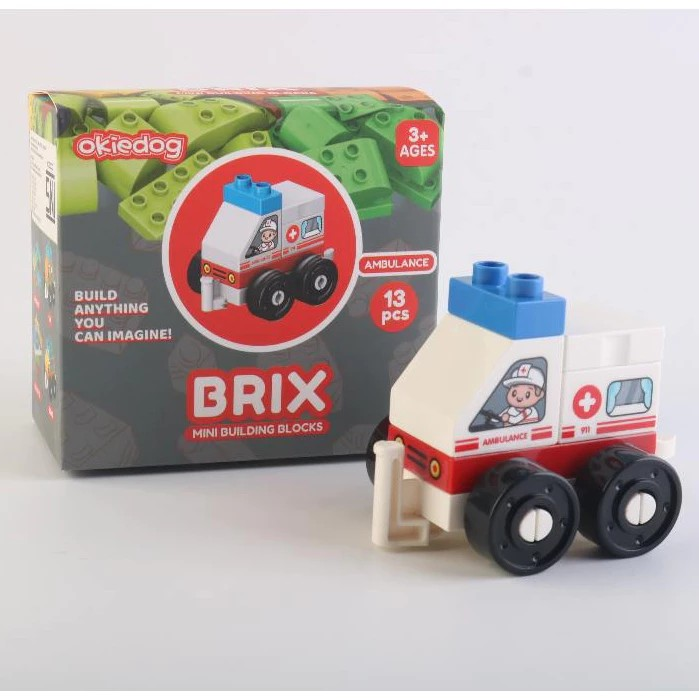 Okiedog Brix Racing Car 13pcs - Mainan DIY Balok Susun Puzzle - Mainan Bongkar Pasang Anak Murah
