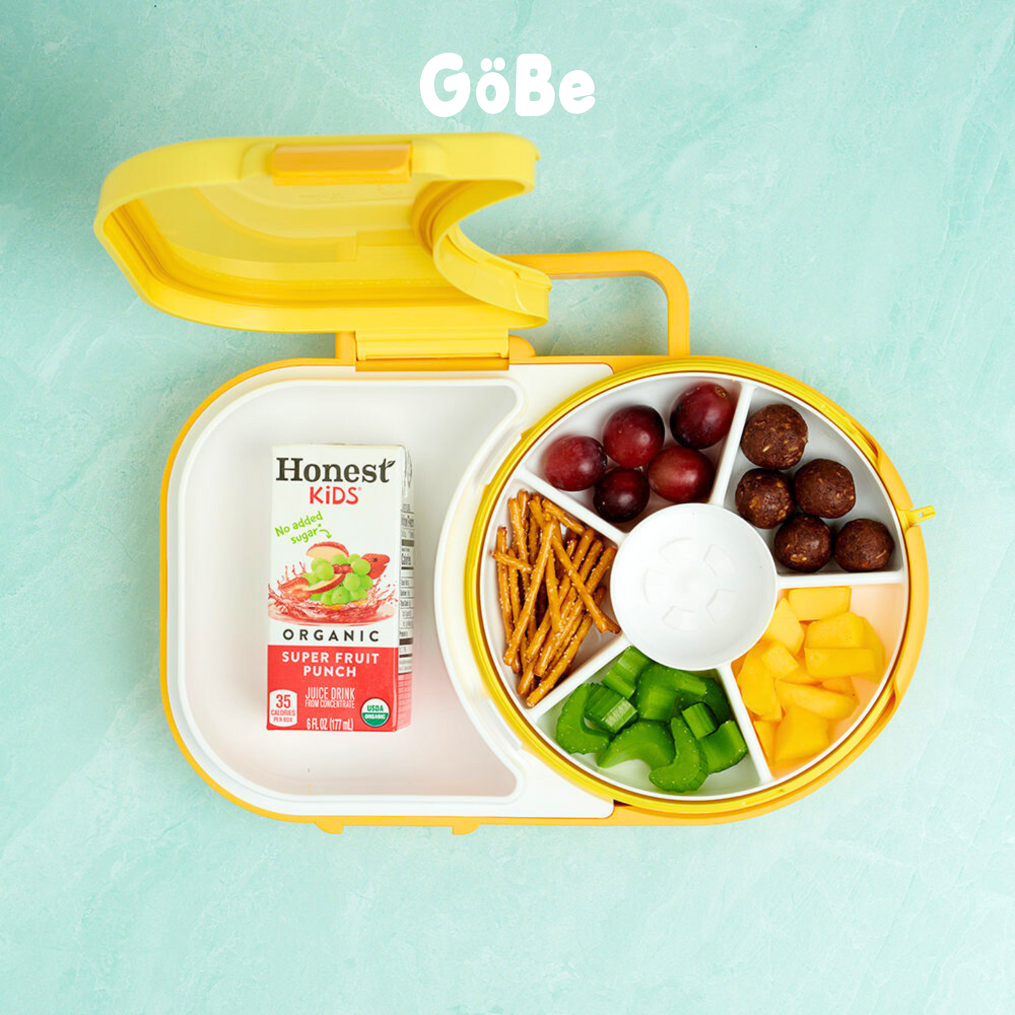 GoBe Kids Lunchbox with Original Snack Spinner - Kotak Bekal Putar - Kotak Camilan Anak - Tempat Camilan Anak Premium