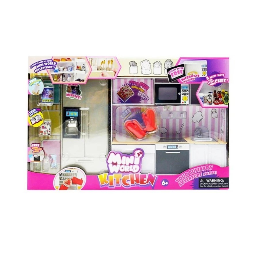 Mini World Collectable Kitchen Playset - Set Peralatan Dapur Mainan Edukasi Anak