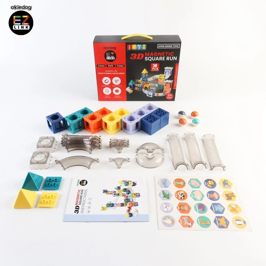 Okiedog Ezlink 3D Magnetic Marble Run with Light