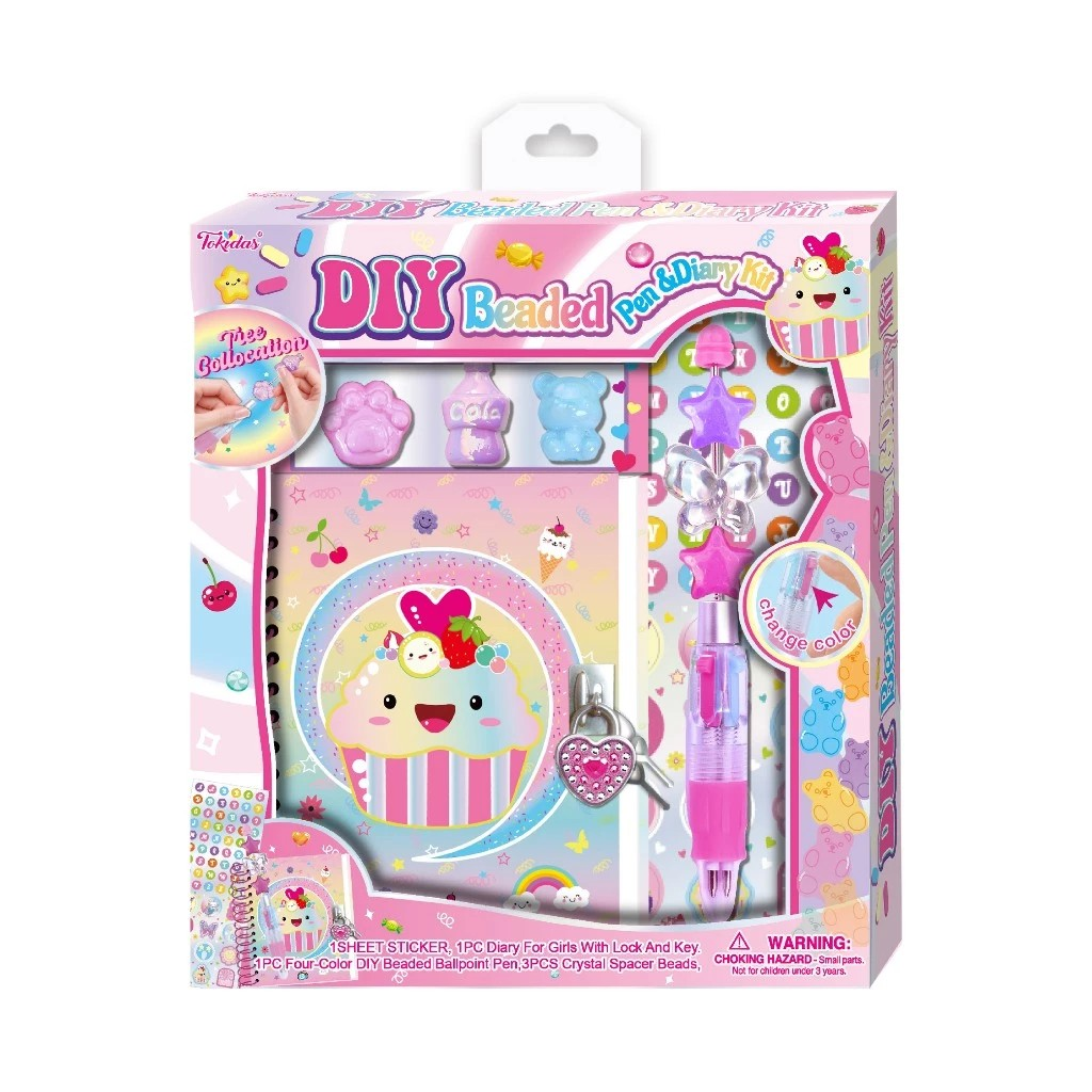 Tokidas Personalized D.I.Y Beaded Diary&Mug Set (Small Size) - Buku Catatan Aesthetic Diary/Buku Tulis Sekolah Anak