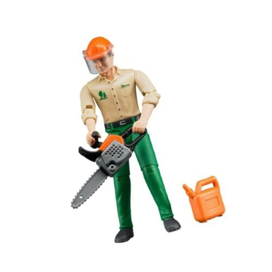 Bruder 60030 Bworld Forestry Worker with Accessories - Mainan Miniatur Figur Pekerja Hutan