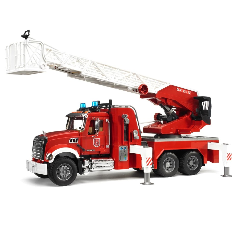 Bruder 2821 MACK Granite Fire Engine with Slewing Ladder and Water Pump - Mainan Miniatur Truk Pemadam Kebakaran