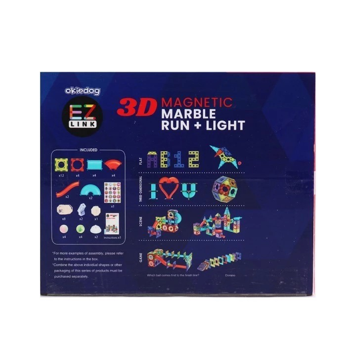 Okiedog Ezlink 3D Magnetic Marble Run with Light