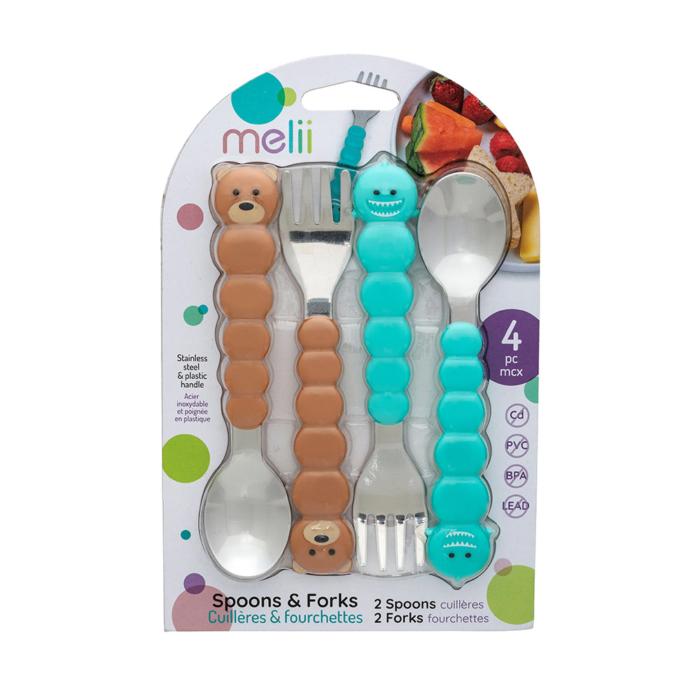 Melii Baby Animal Utensil Set - Alat makan stainless sendok dan garpu