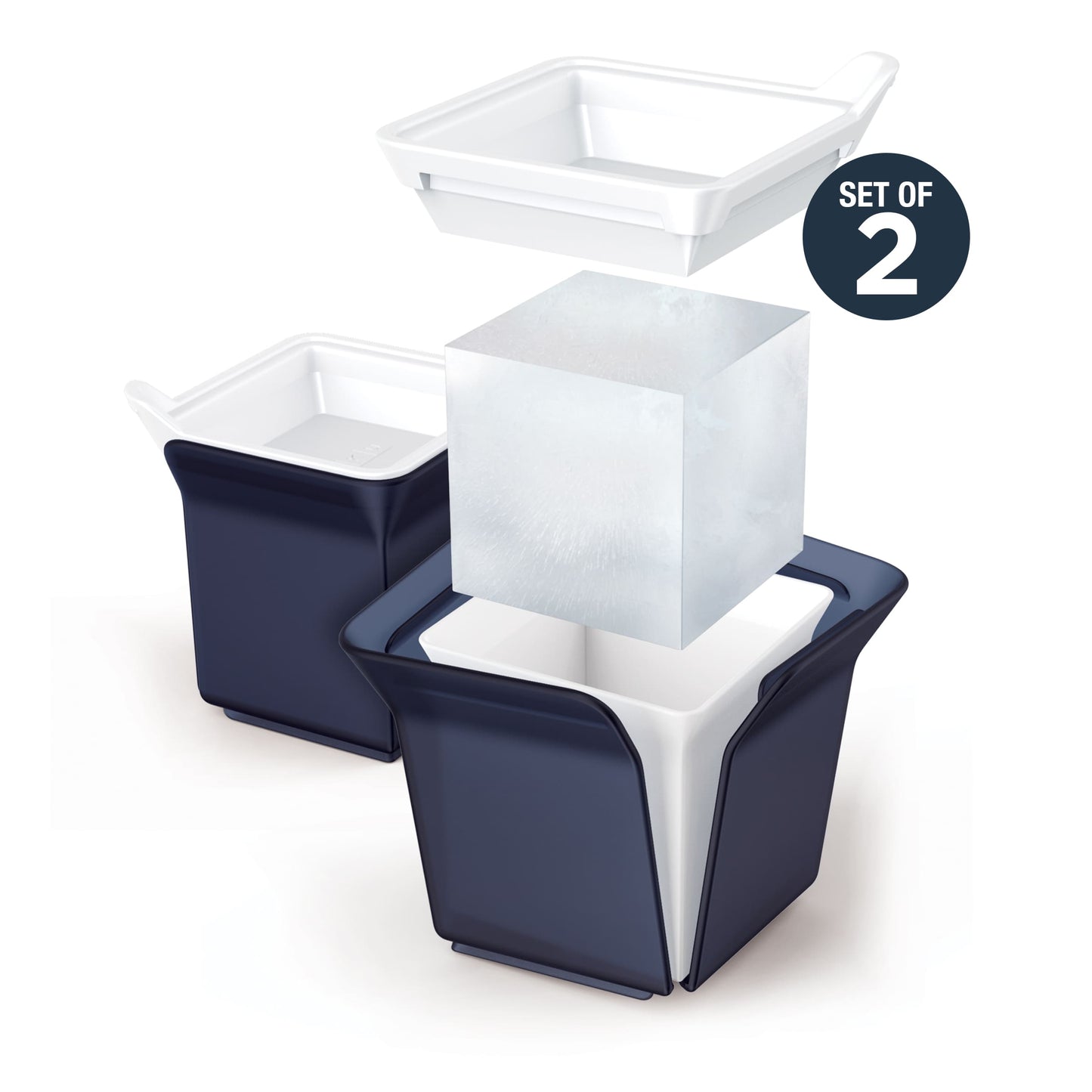 Zoku Cube Mold Set of 2 - Cetakan Es Batu Unik / Cetakan Es Batu Silicon / Cetakan Es Batu Kotak Persegi / Cetakan Es Batu Minuman
