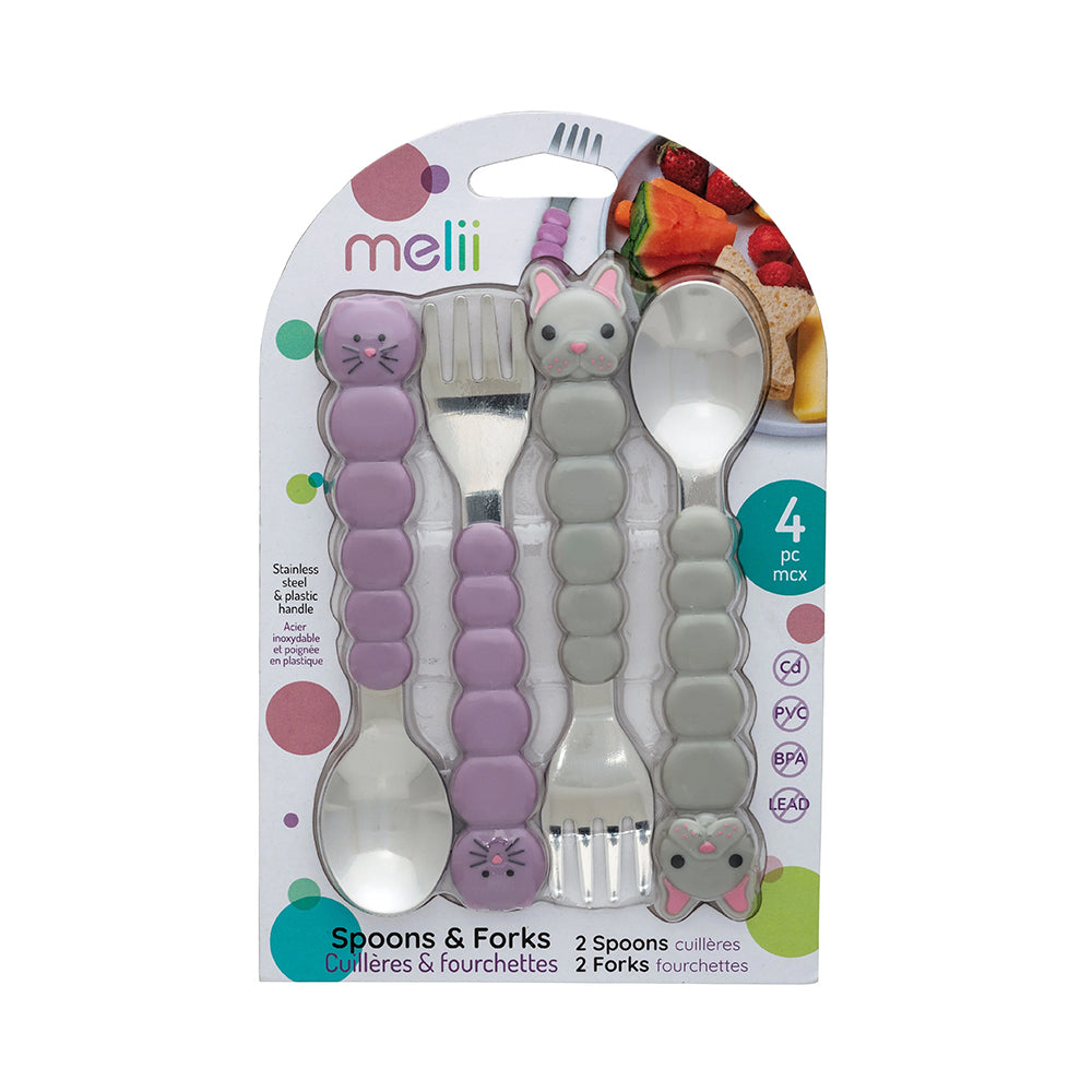 Melii Baby Animal Utensil Set - Alat makan stainless sendok dan garpu