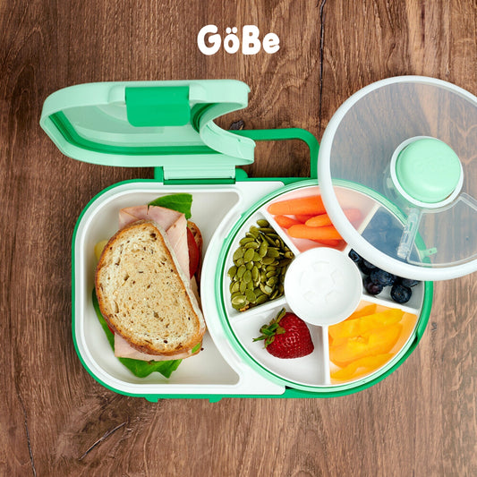 GoBe Kids Lunchbox with Original Snack Spinner - Kotak Bekal Putar - Kotak Camilan Anak - Tempat Camilan Anak Premium